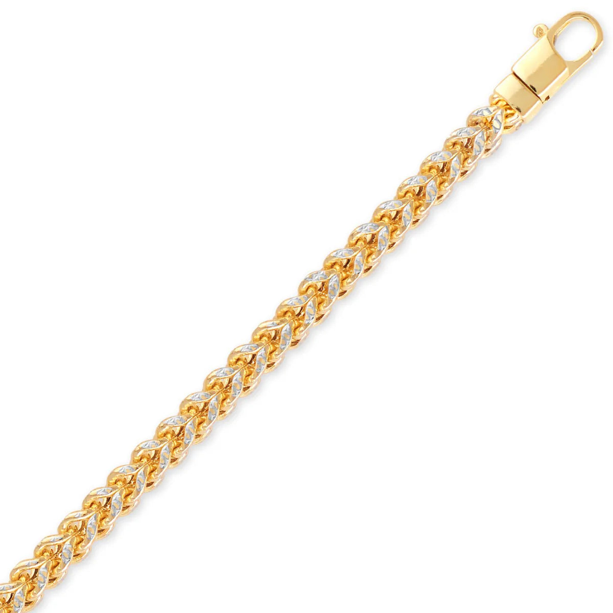 WHITE & YELLOW PAVE HOLLOW FRANCO CHAIN