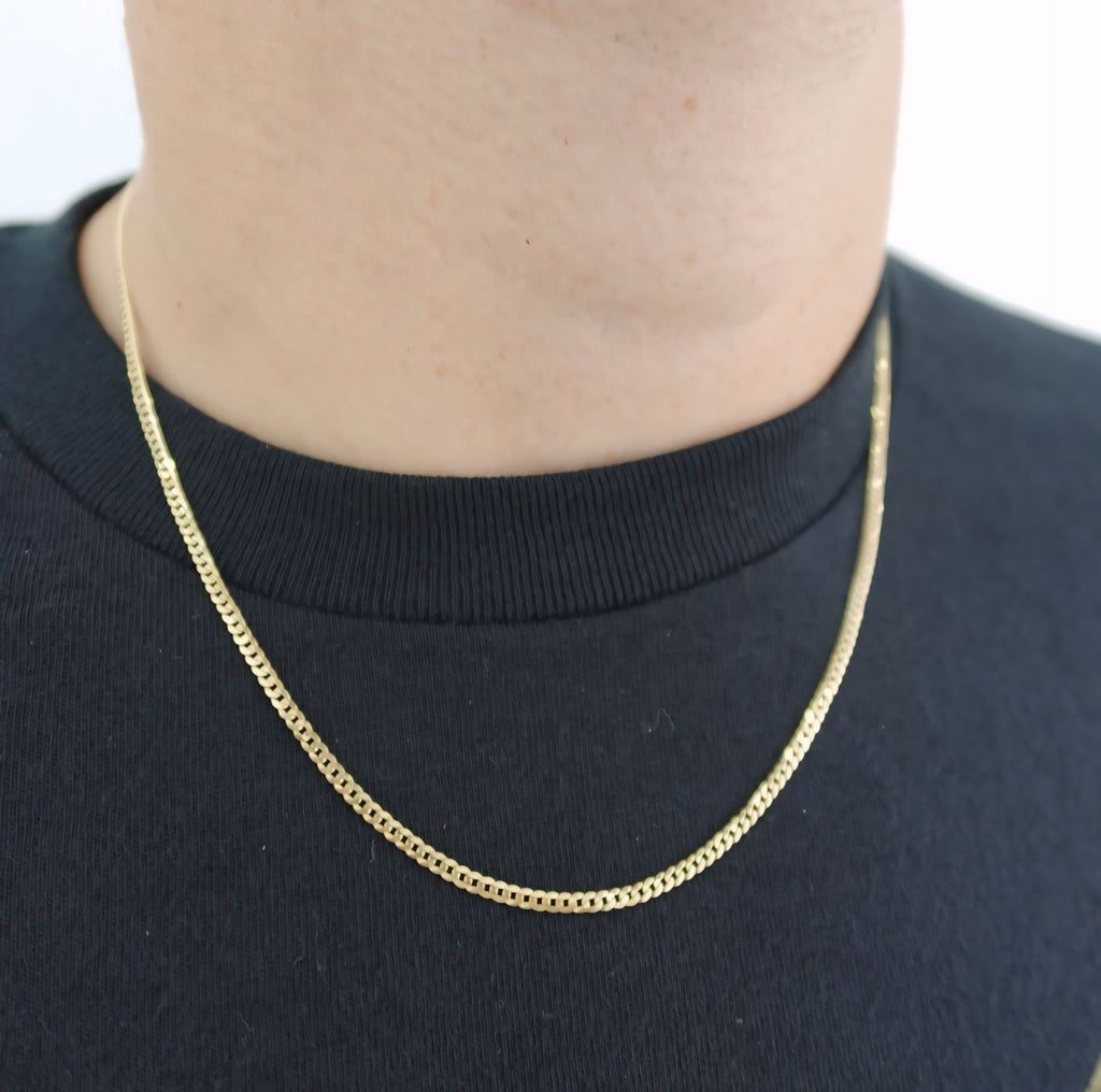 2mm Curb Link Chain Solid 14kt