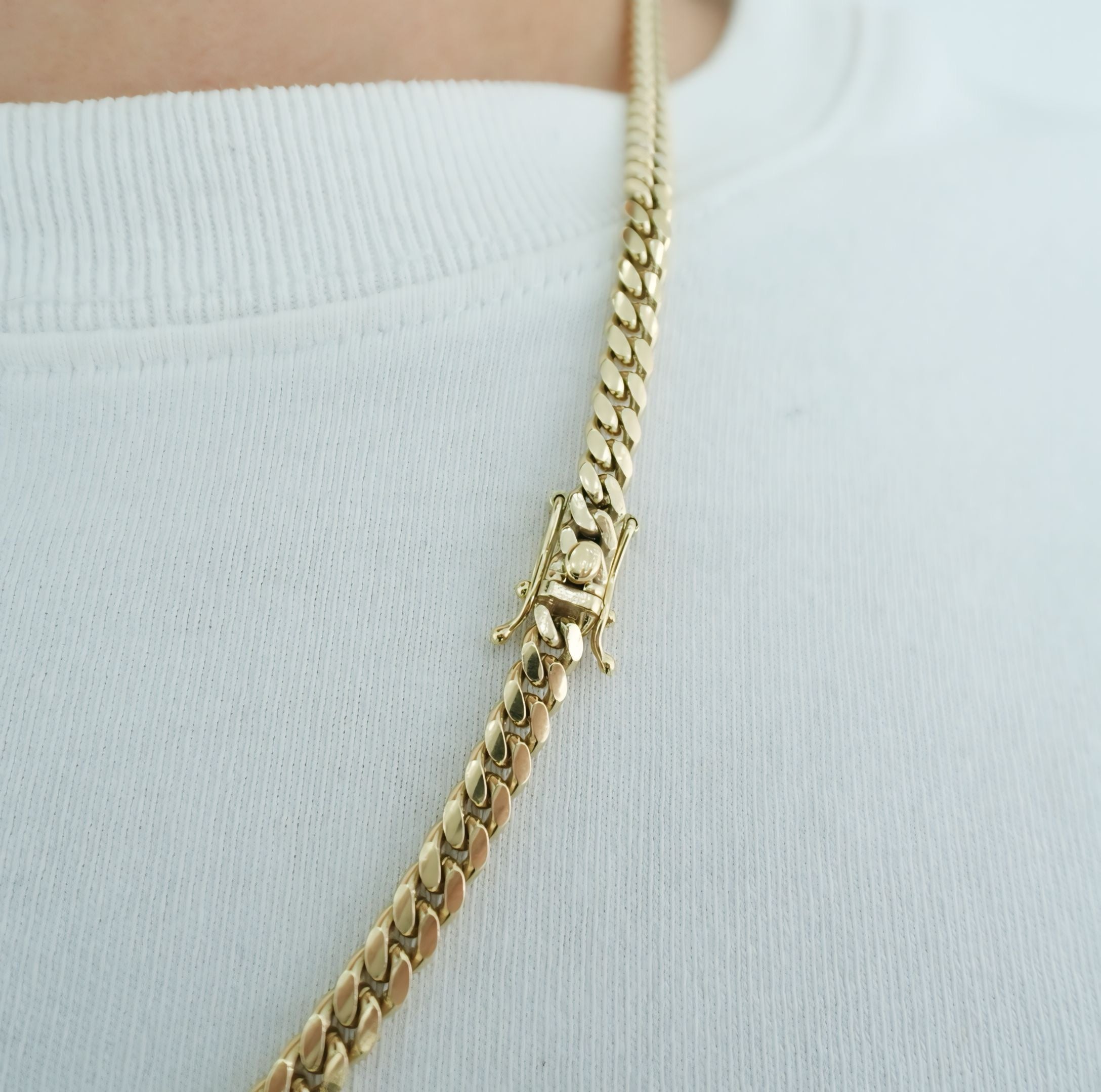 4mm -  Cuban Link Chain - 18kt Gold Bonded