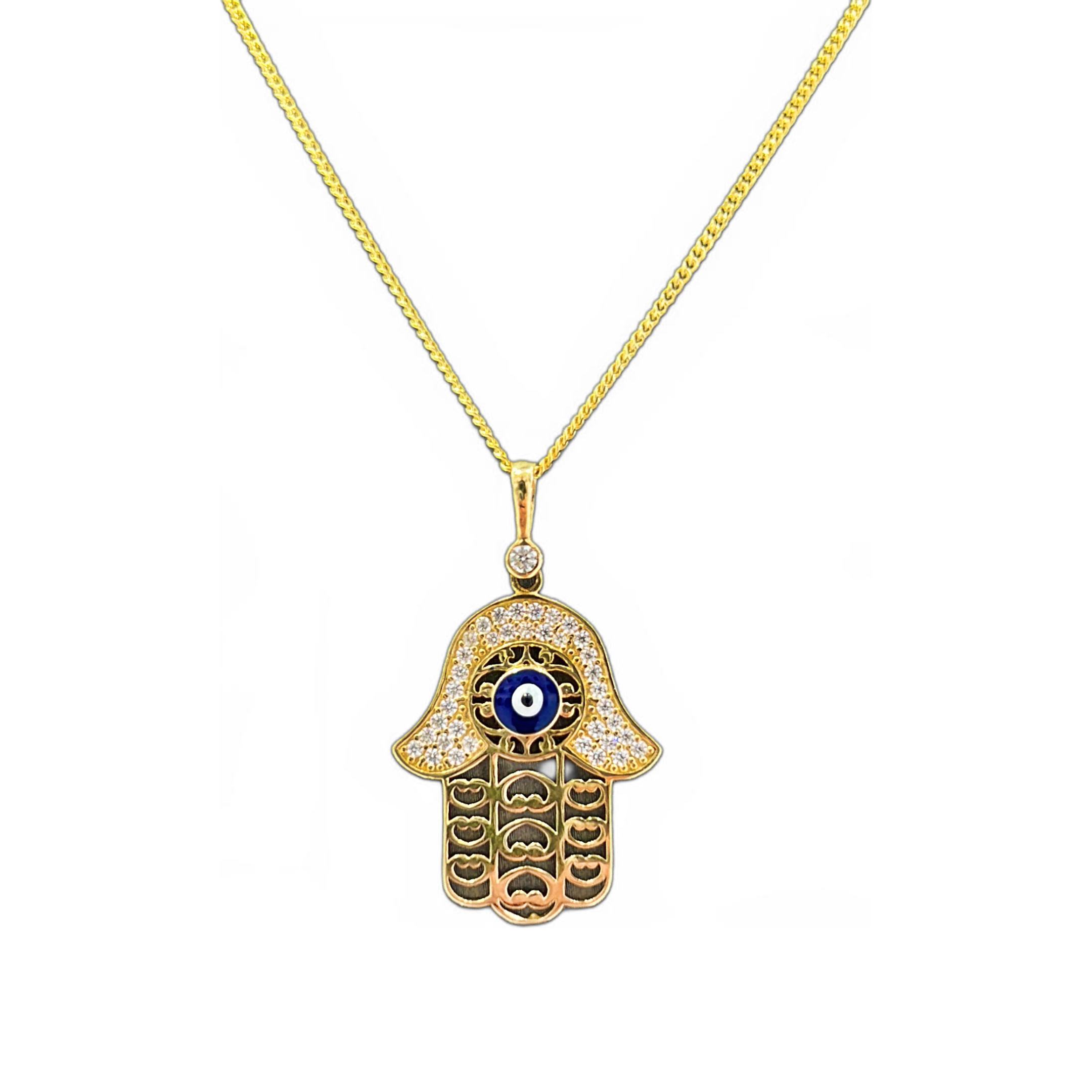 14KT Gold Hamsa Hand Womens Pendant