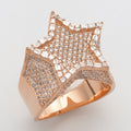 14KR 3.60CTW DIAMOND STAR RING W/RAISED BAGUETTE