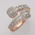 14KR 1.30CTW BAGUETTE DIAMOND SQUARE CLUSTER OPEN