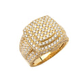 14KY 3.40CTW DIAMOND DOME SQUARE MENS RING
