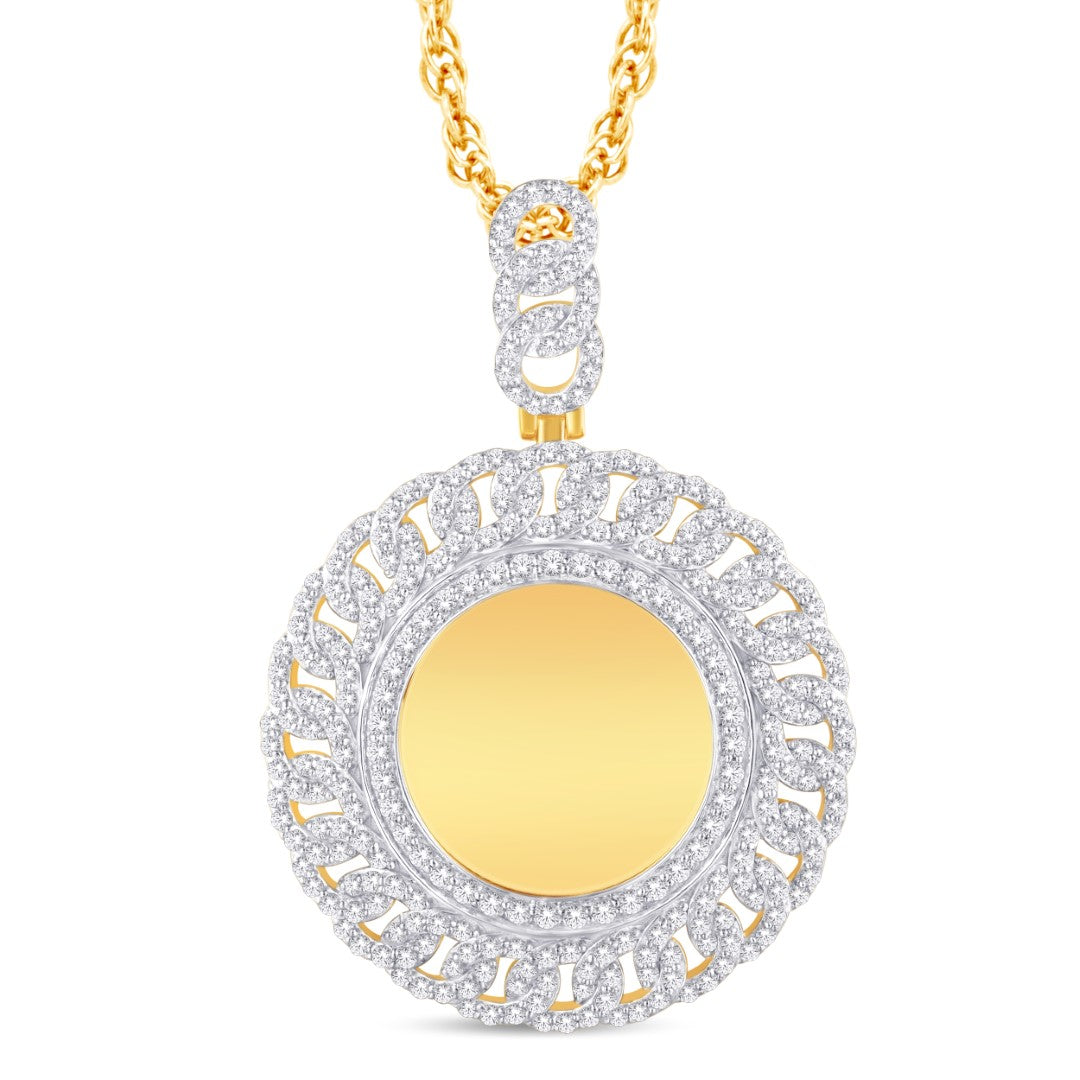 10 Karat All Yellow Gold 3.20 Carat Diamonds Round Memory Charm HipHop Pendant-1025937-ALY
