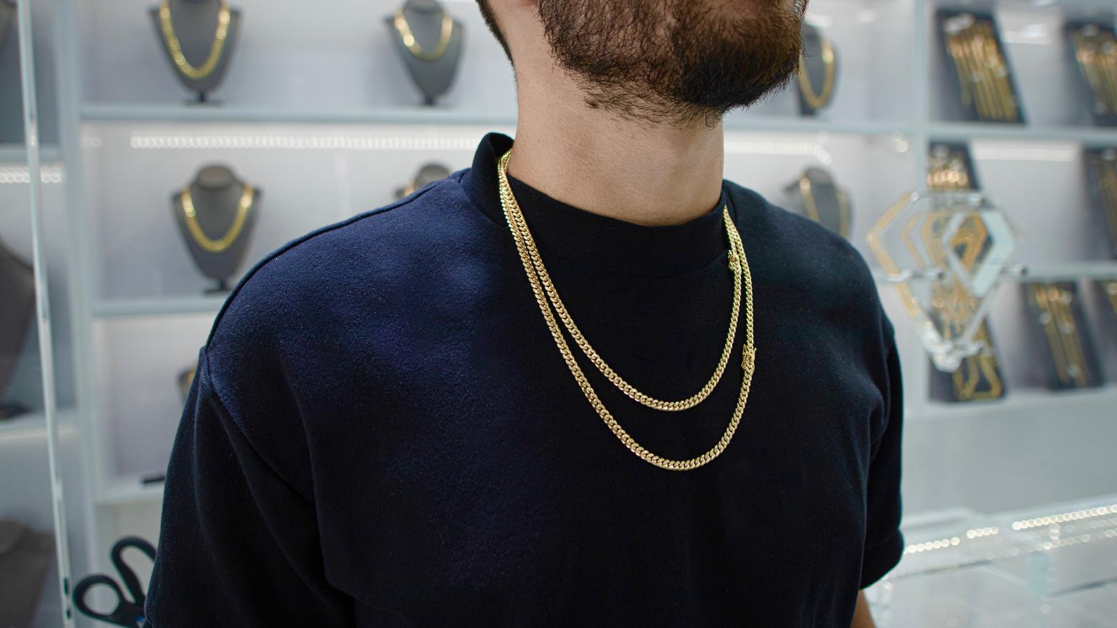 14kt micro Cuban link chains