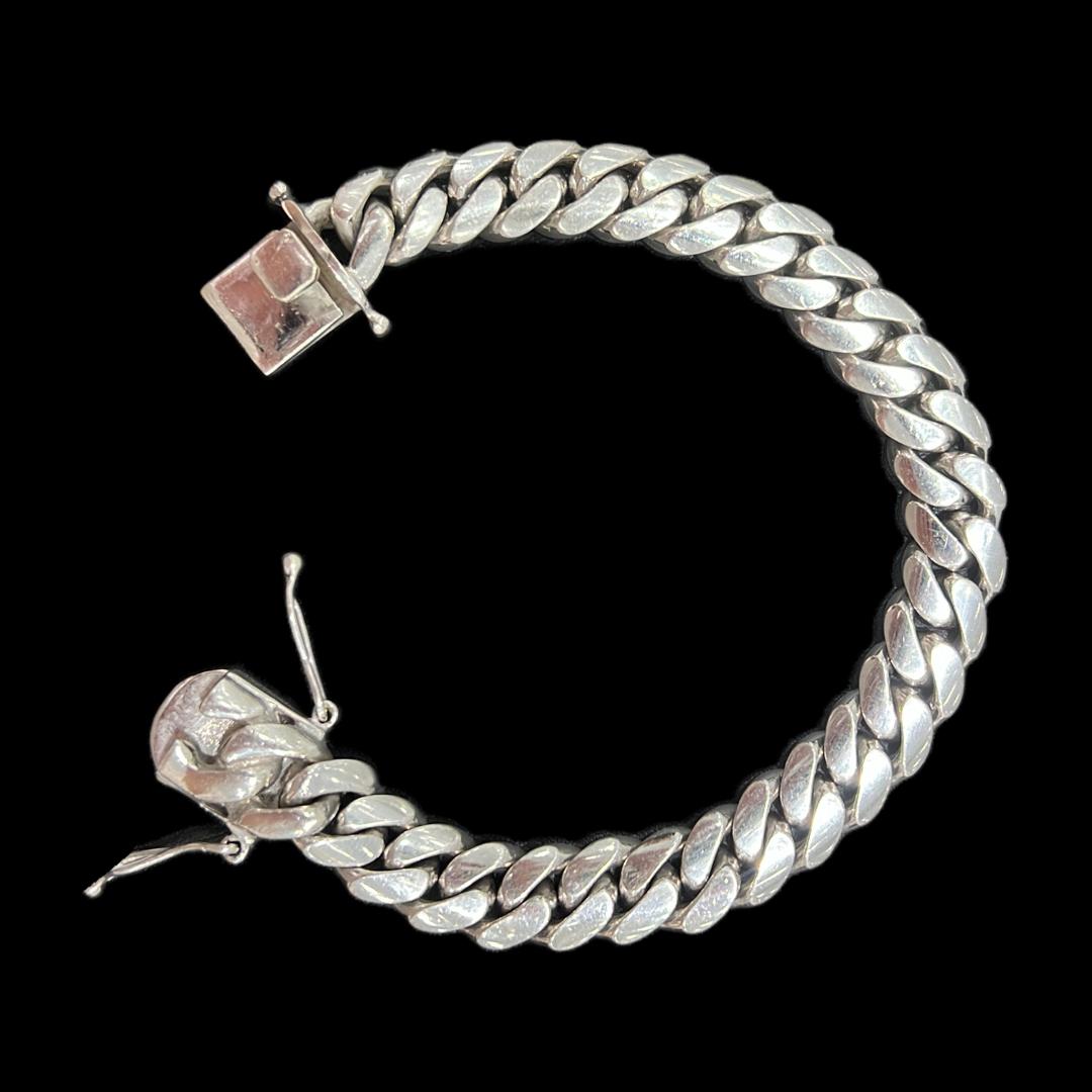 10kt White Gold Cuban Link Bracelet- 12mm