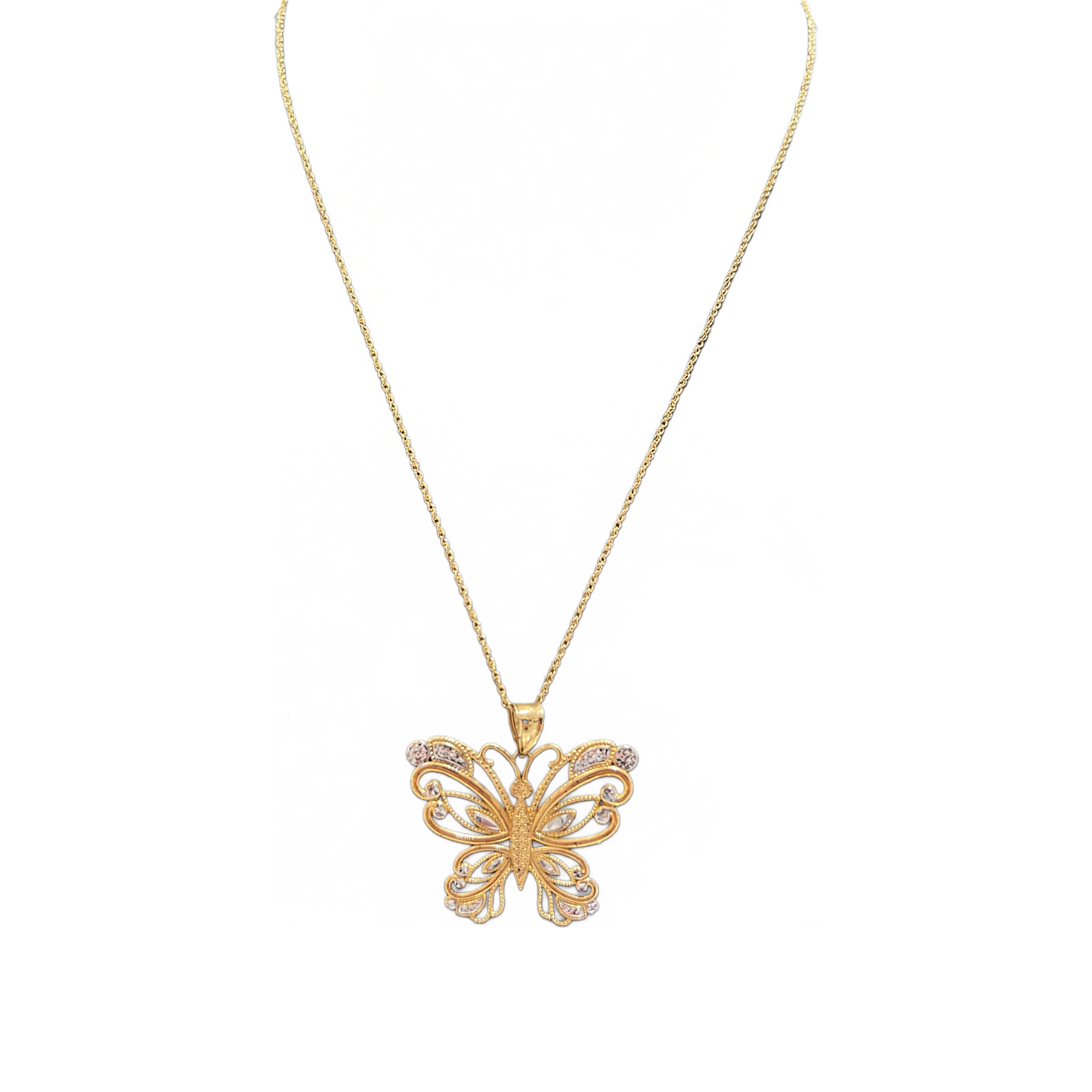 14kt Gold Butterfly Pendant Women's Necklace
