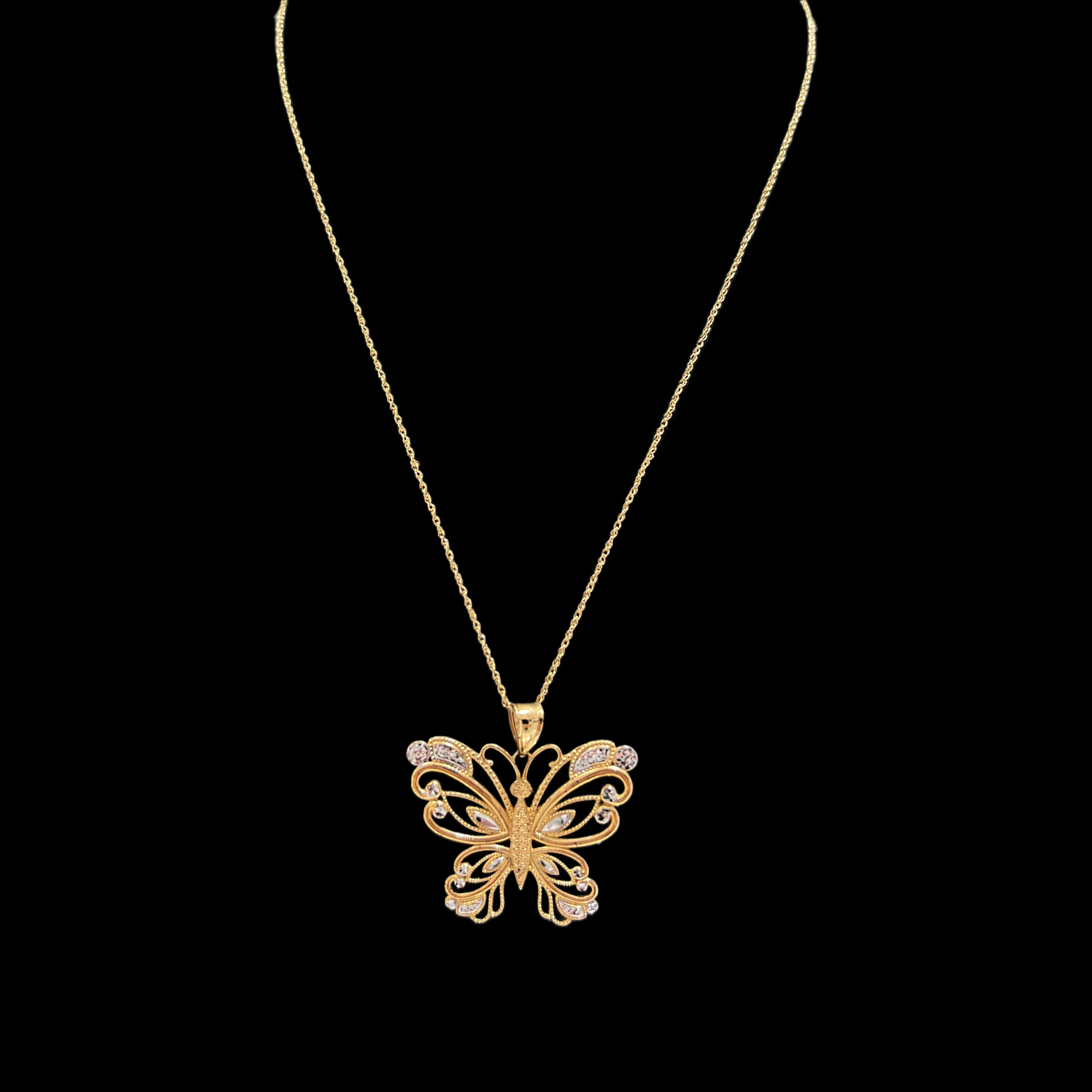 14kt Gold Butterfly Pendant Women's Necklace