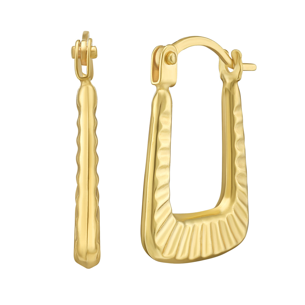 14K Gold Tub Hoops