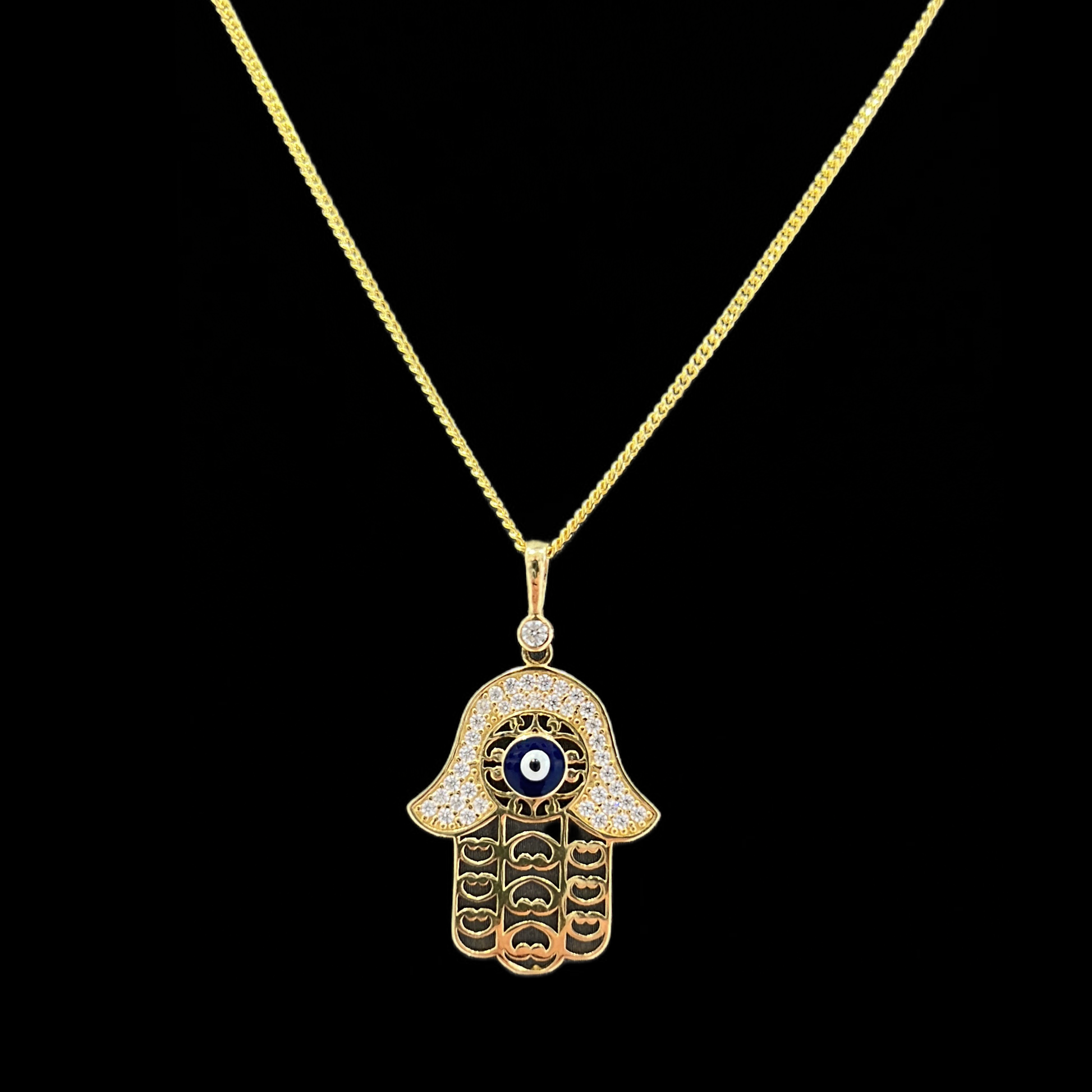 14KT Gold Hamsa Hand Womens Pendant