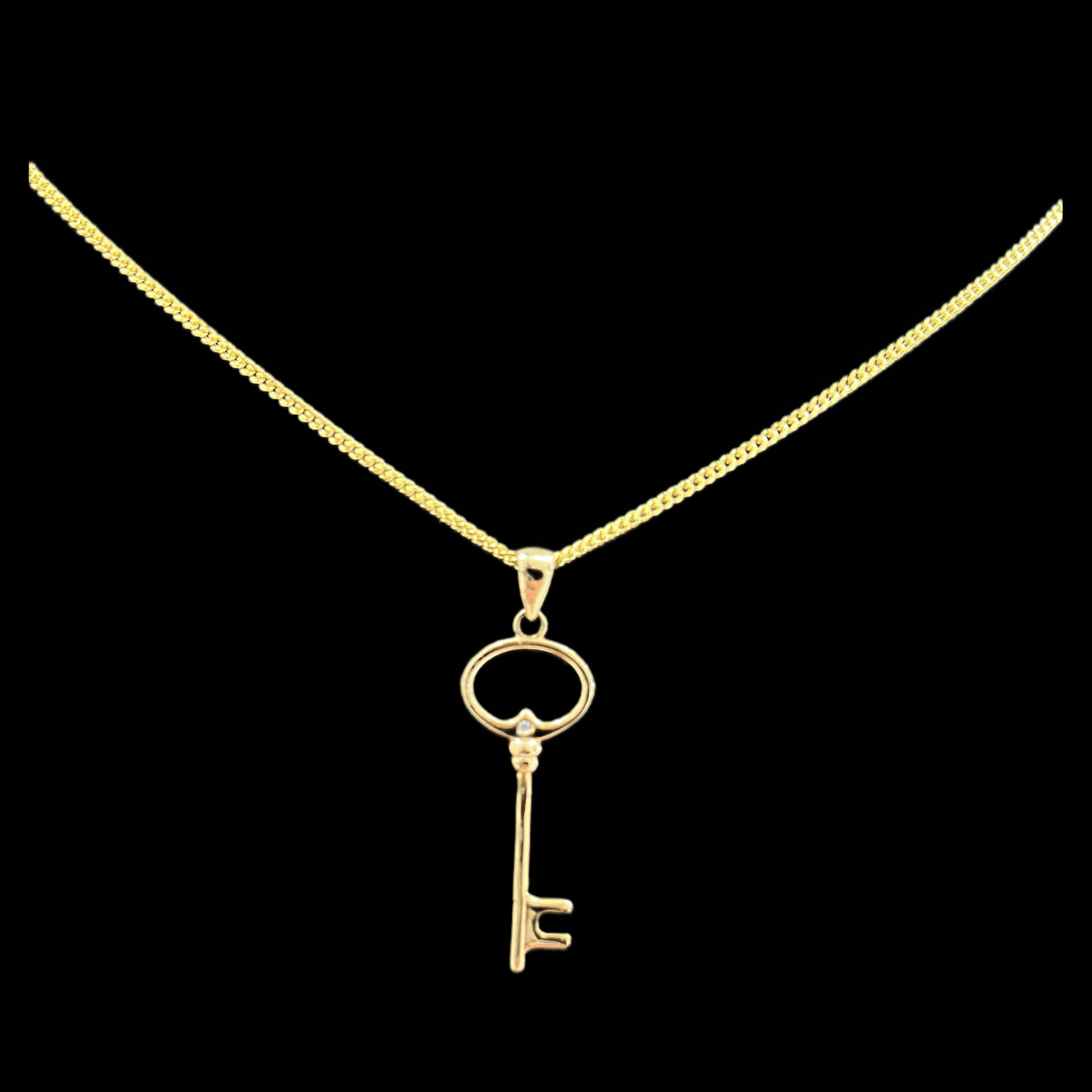 14KT Gold Key Womens Pendant