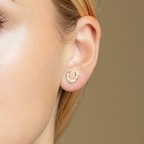 14K Gold Horseshoe Stud Earrings