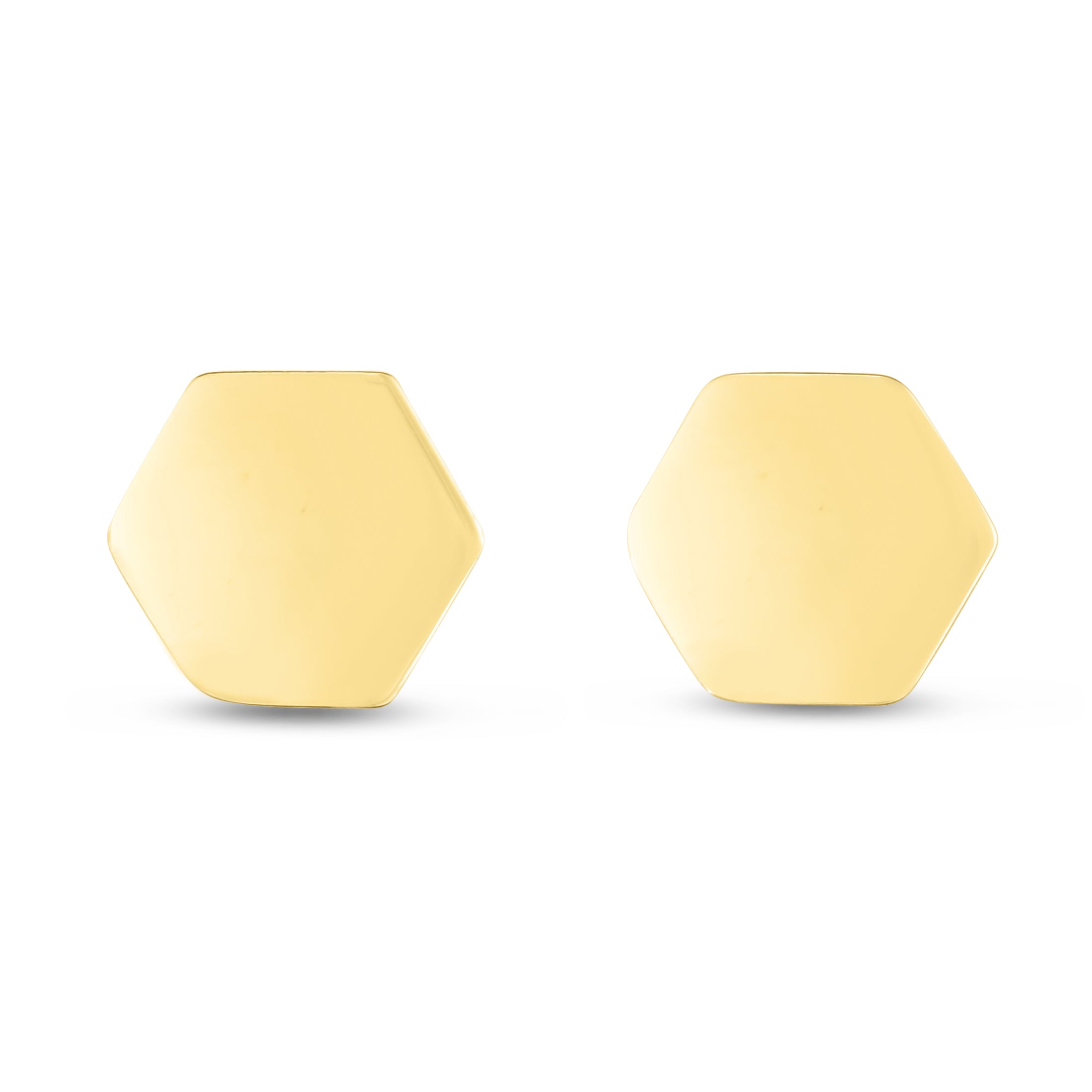 14K Hexagon Stud