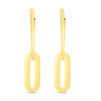 14K Paperclip Hoop Drop Earring