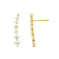 14K Gold Graduated CZ Ear Climber