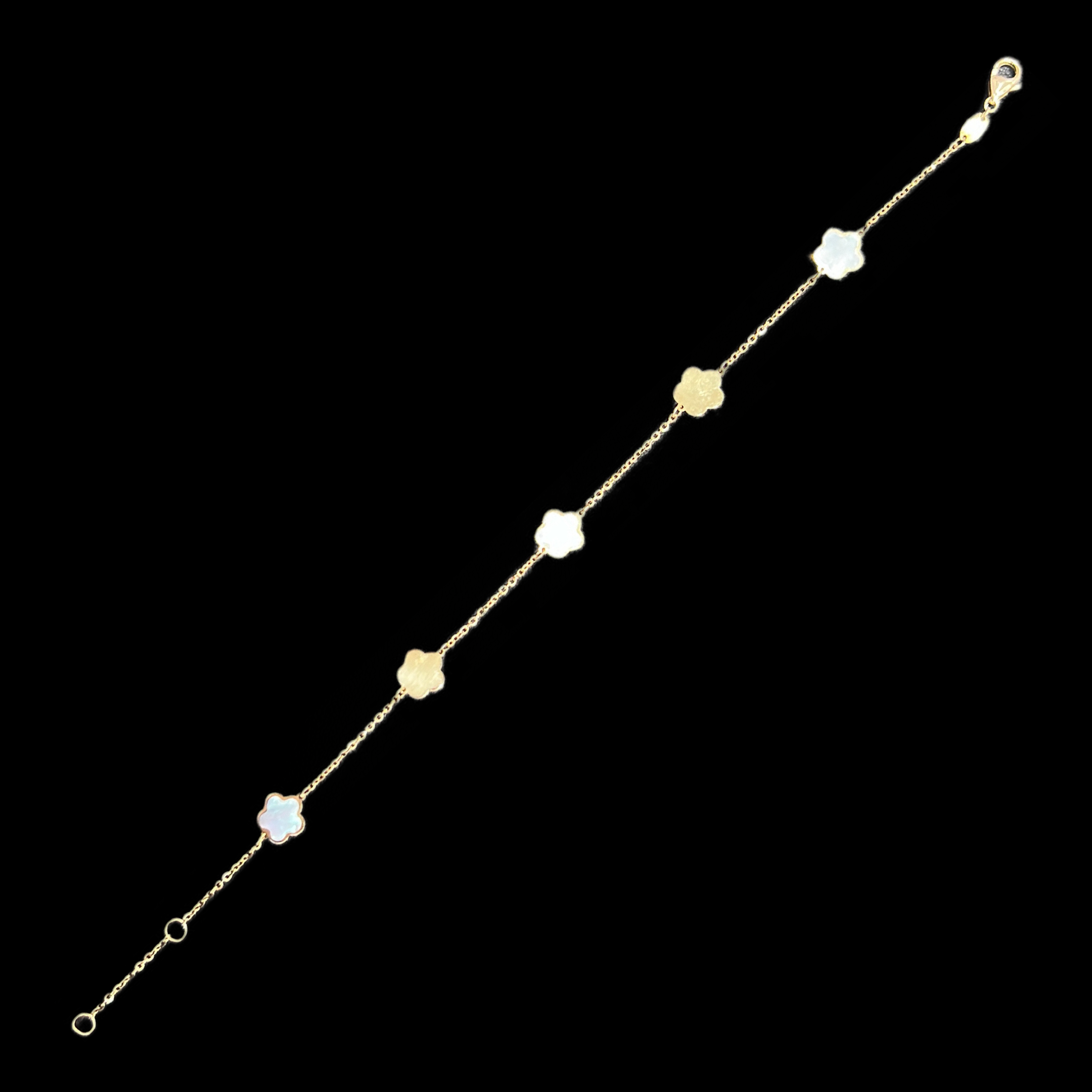 14KT Gold Womens Flower Bracelet
