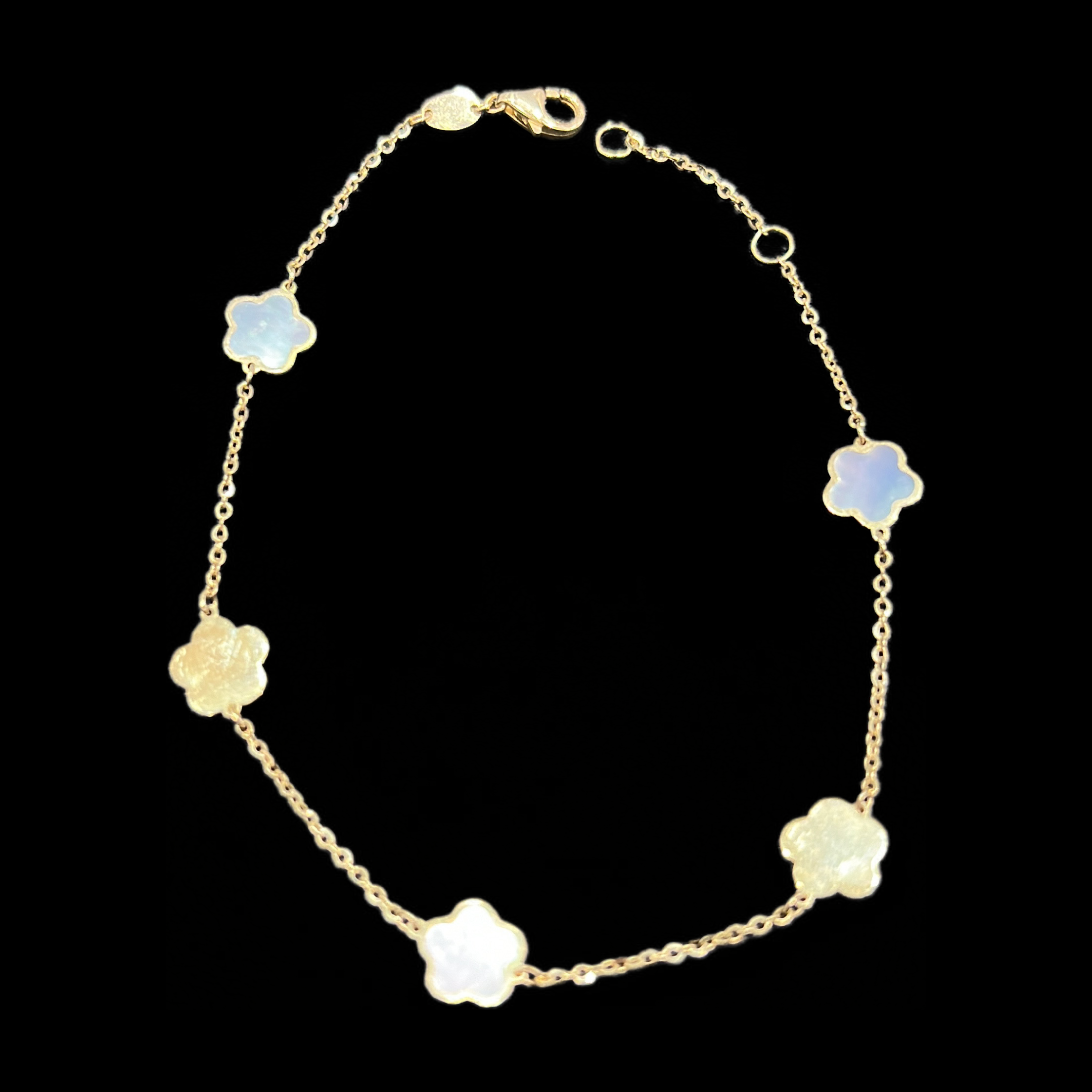 14KT Gold Womens Flower Bracelet