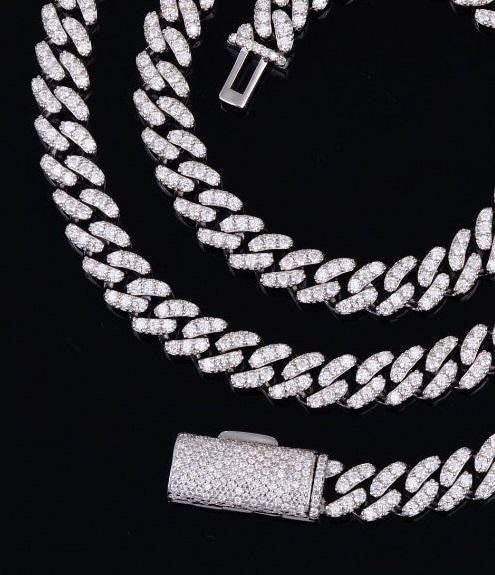 925 Silver moissanite Cuban link 6.0mm
