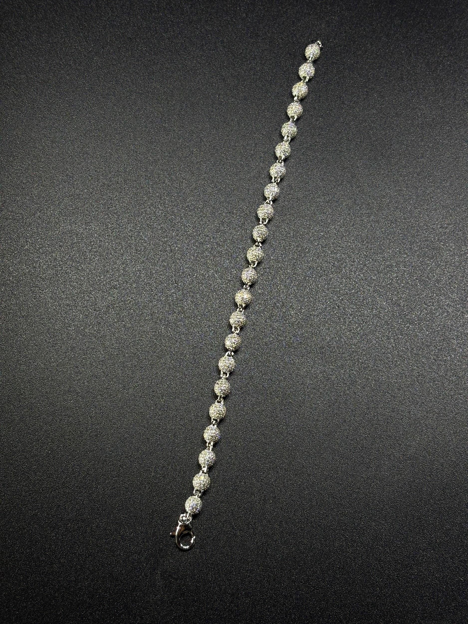 925 Silver moissanite Cuban link 5mm Ball Chain