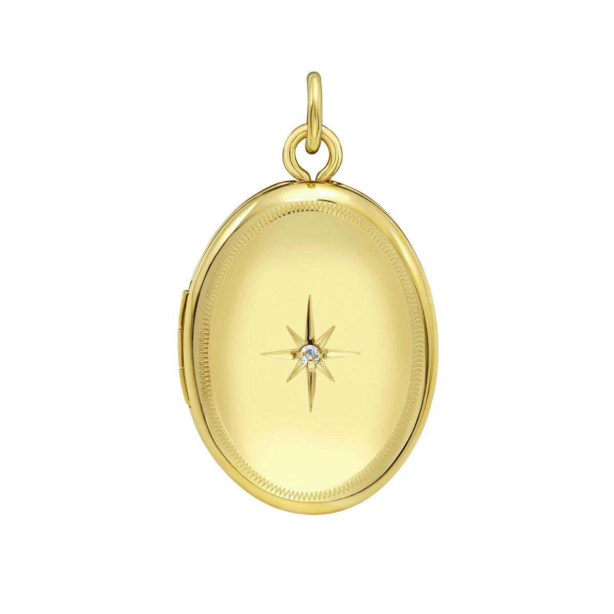 14K Gold Diamond Locket Pendant
