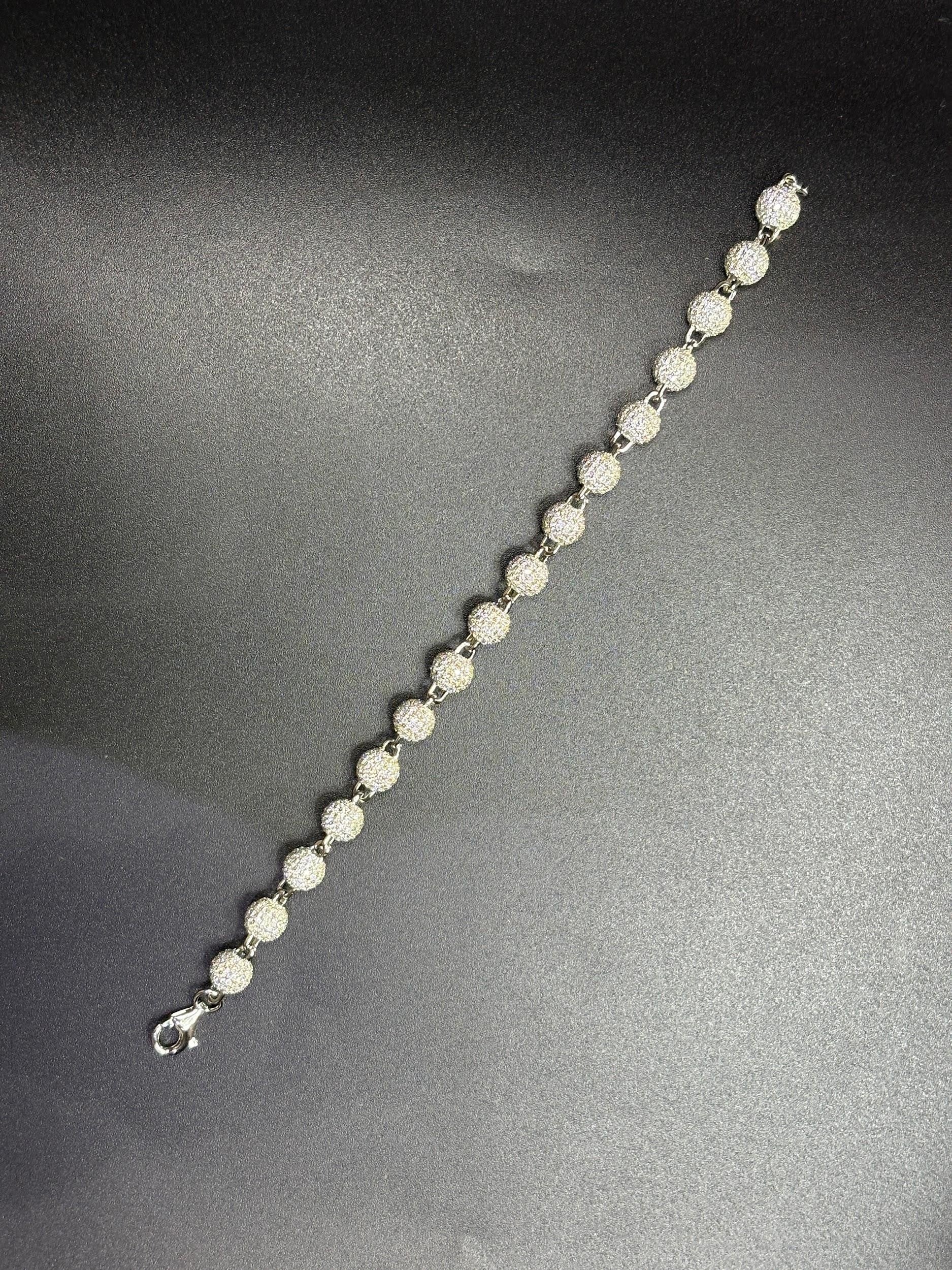 925 Silver moissanite Cuban link 8mm Ball Chain