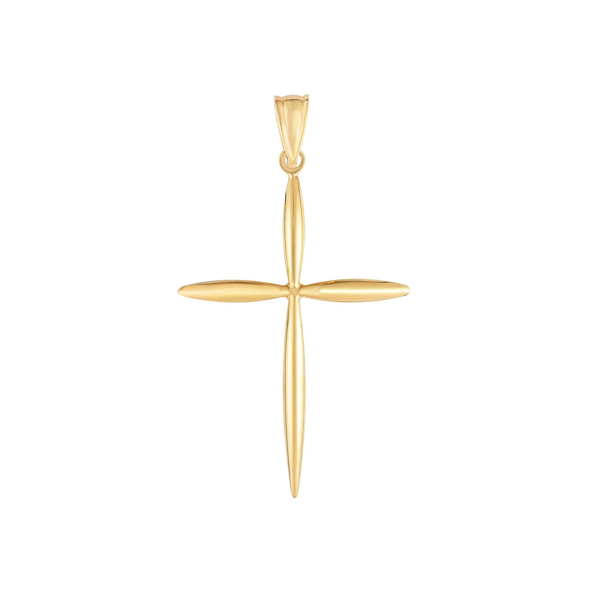 14K Gold Polished Cross