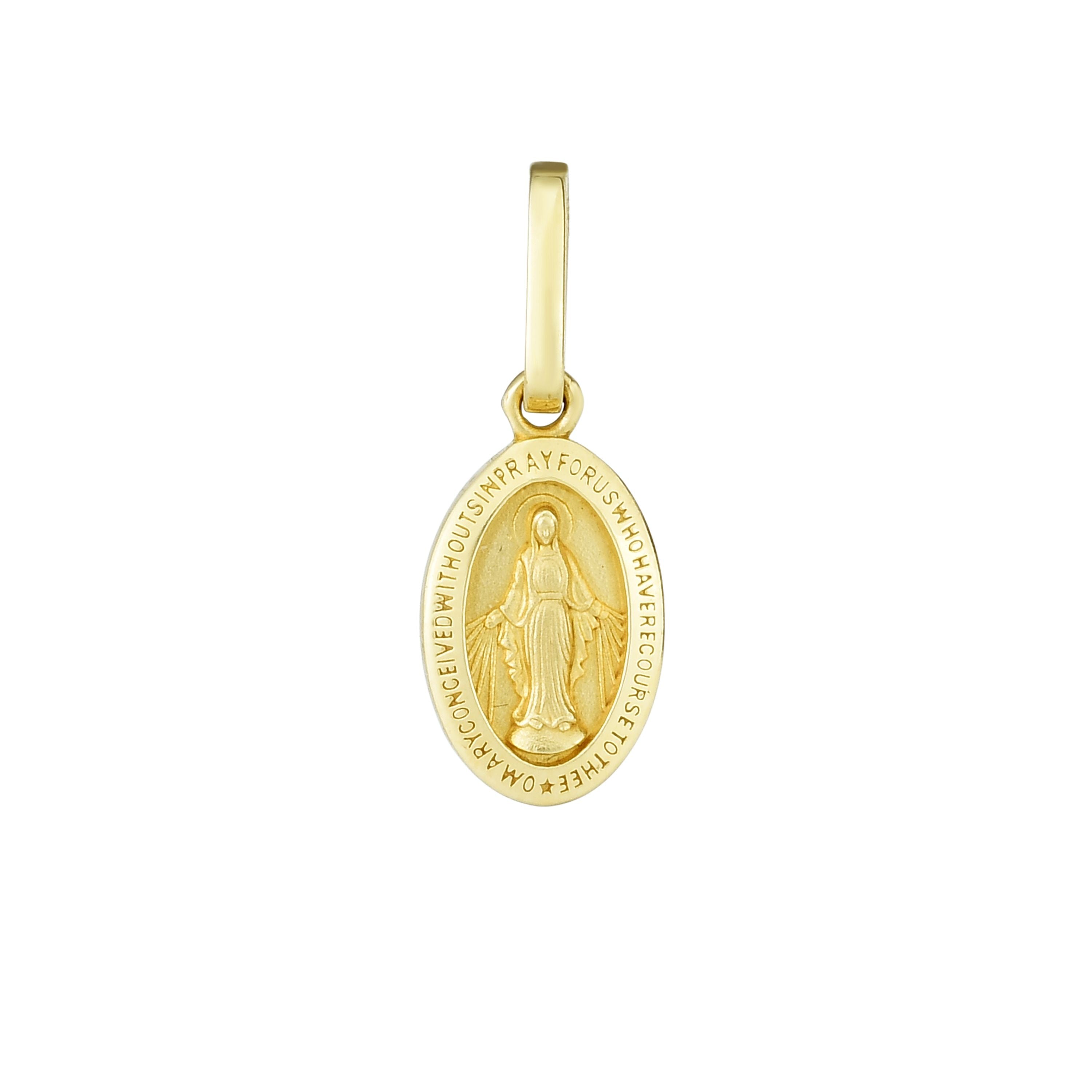 14K Gold Miraculous Medal Religious Medal