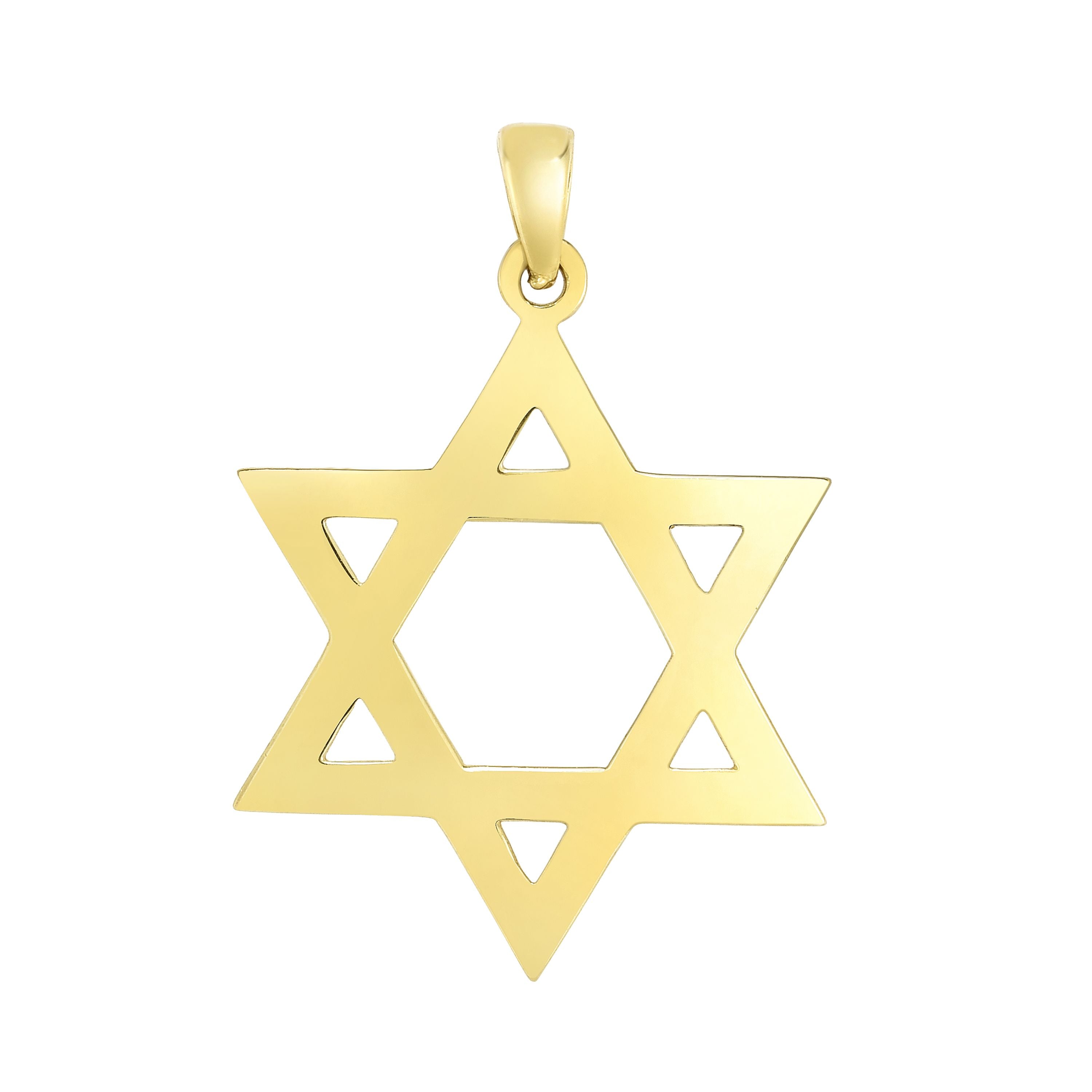 14K Gold Polished Star of David
