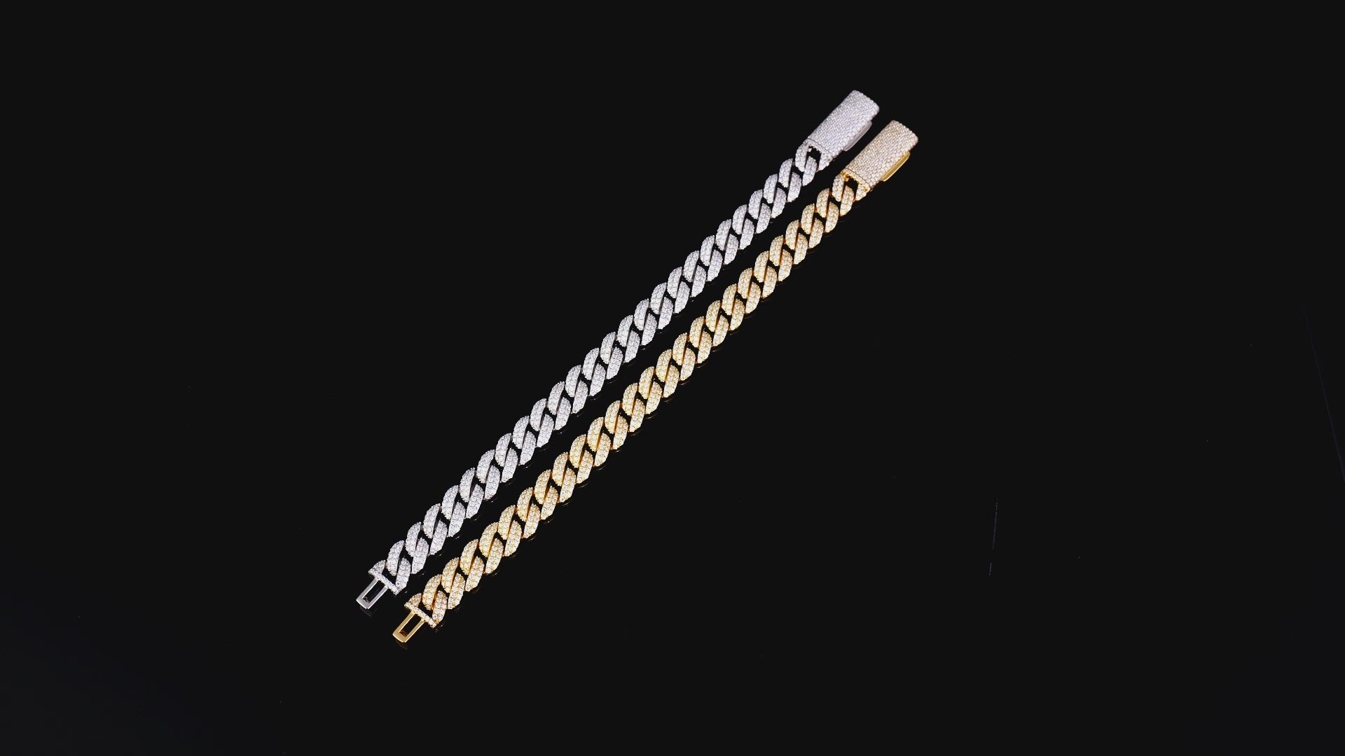 925 Silver moissanite Cuban link 10.0mm Round