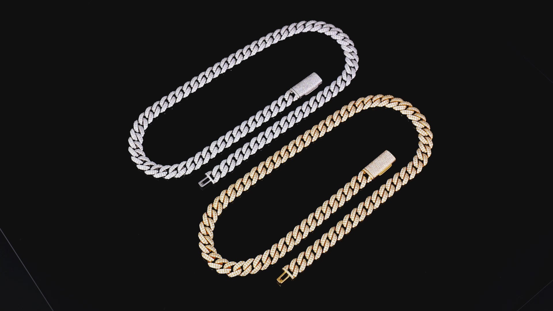 925 Silver moissanite Cuban link 10.0mm Round