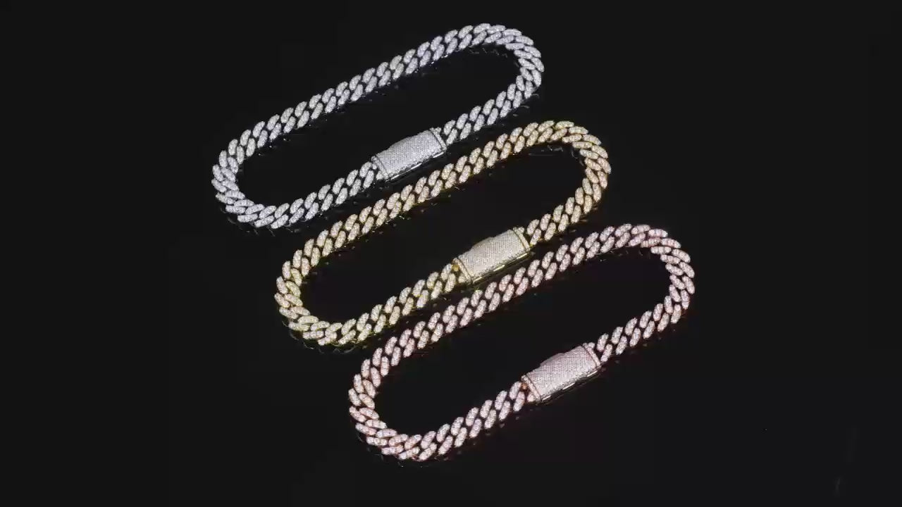 925 Silver moissanite Cuban link 6.0mm