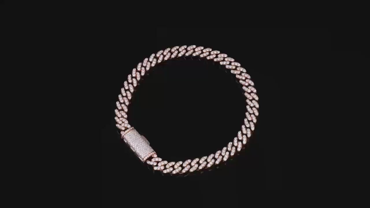 925 Silver moissanite Cuban link 6.0mm