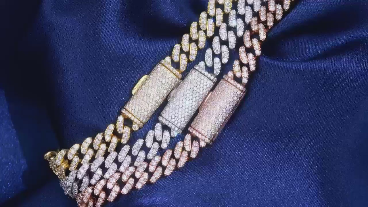 925 Silver moissanite Cuban link 6.0mm