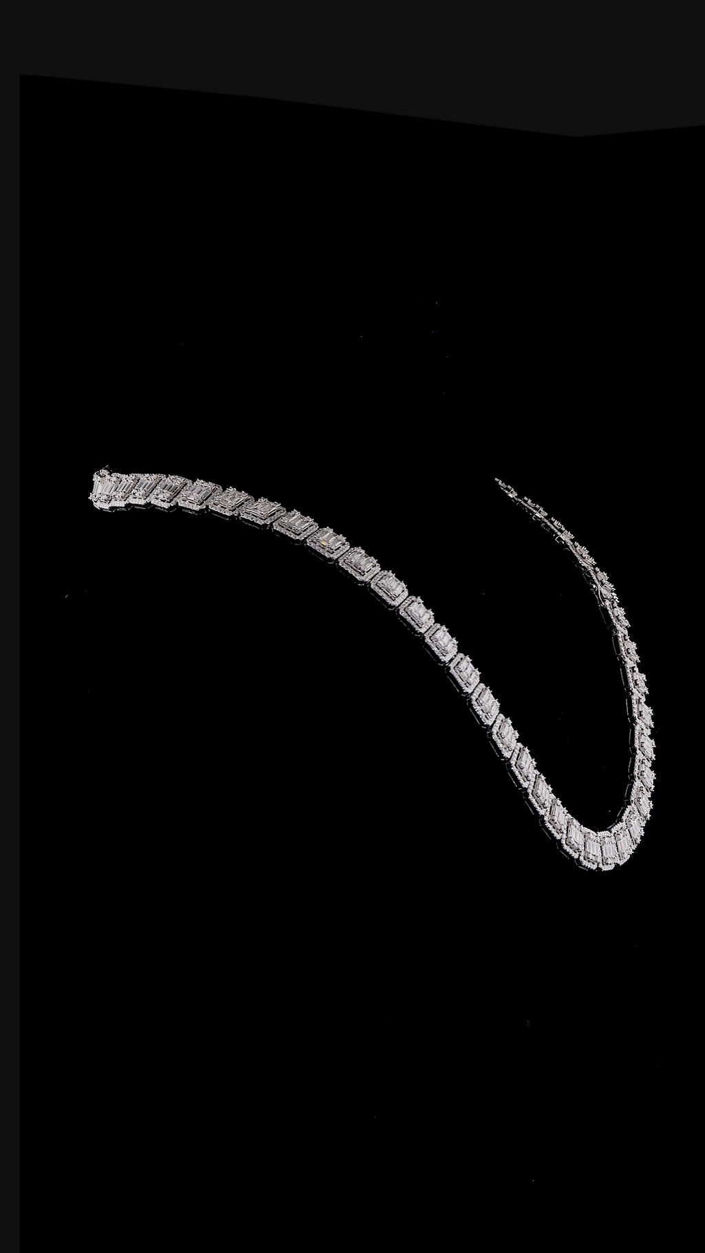 925 Silver moissanite Cuban link 12.20mm Baguette