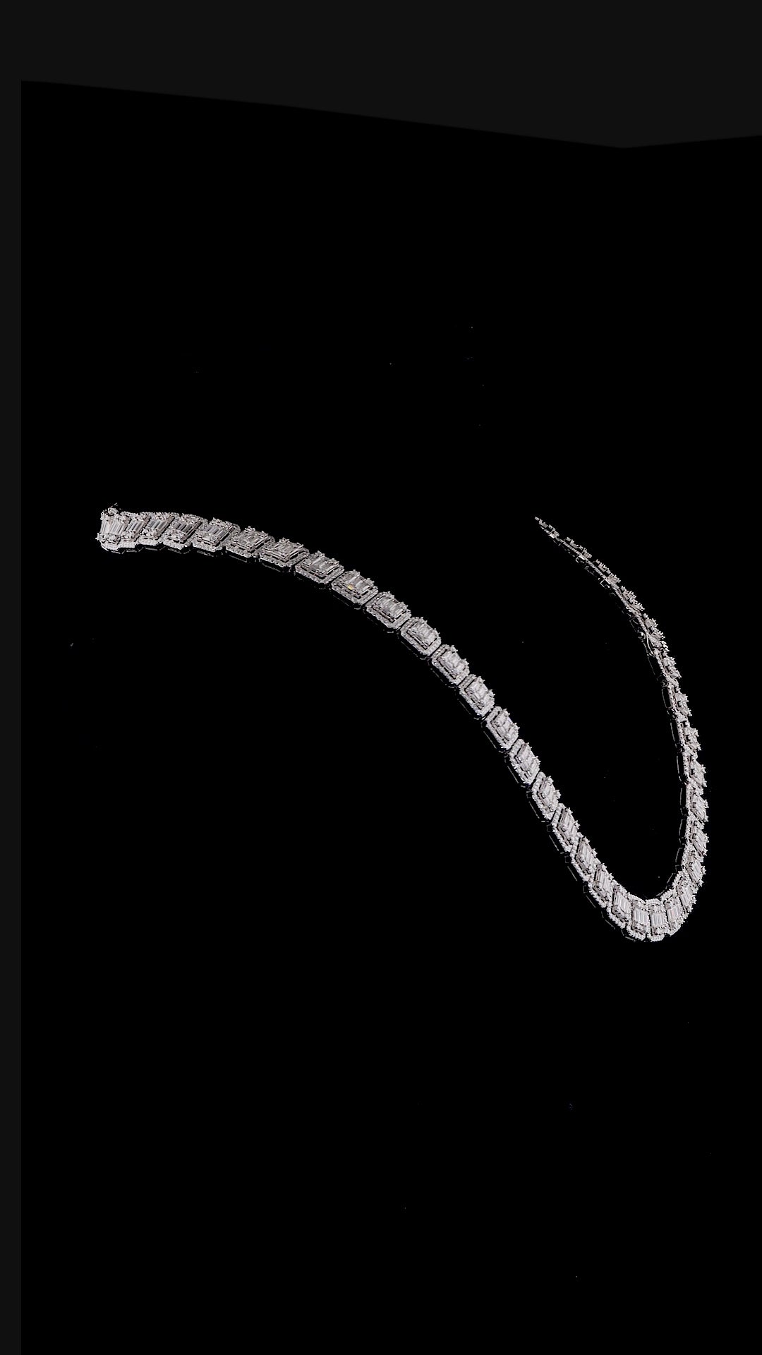 925 Silver moissanite Cuban link 12.20mm Baguette