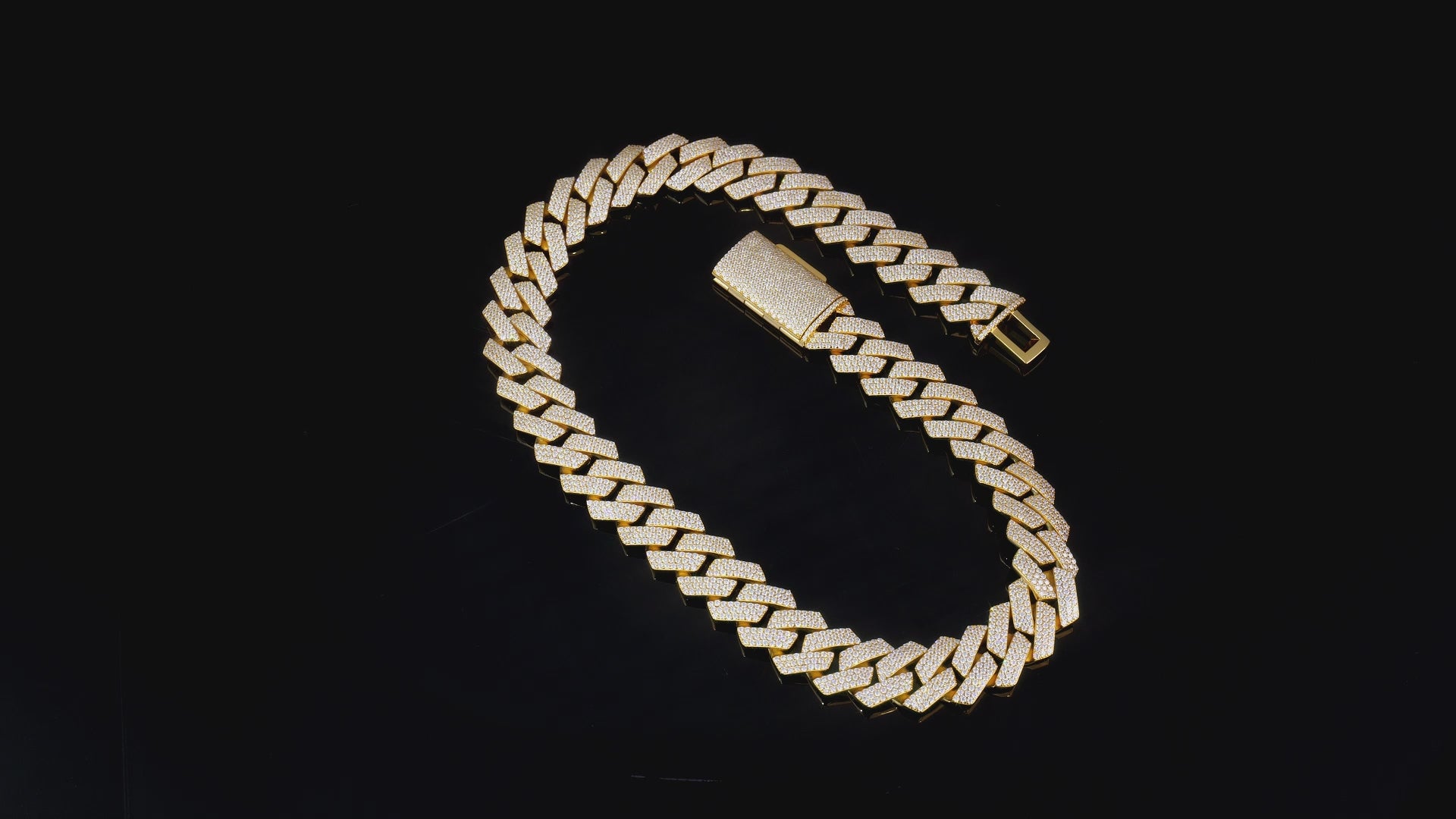 925 Silver moissanite Cuban link 20.0mm square 3 row