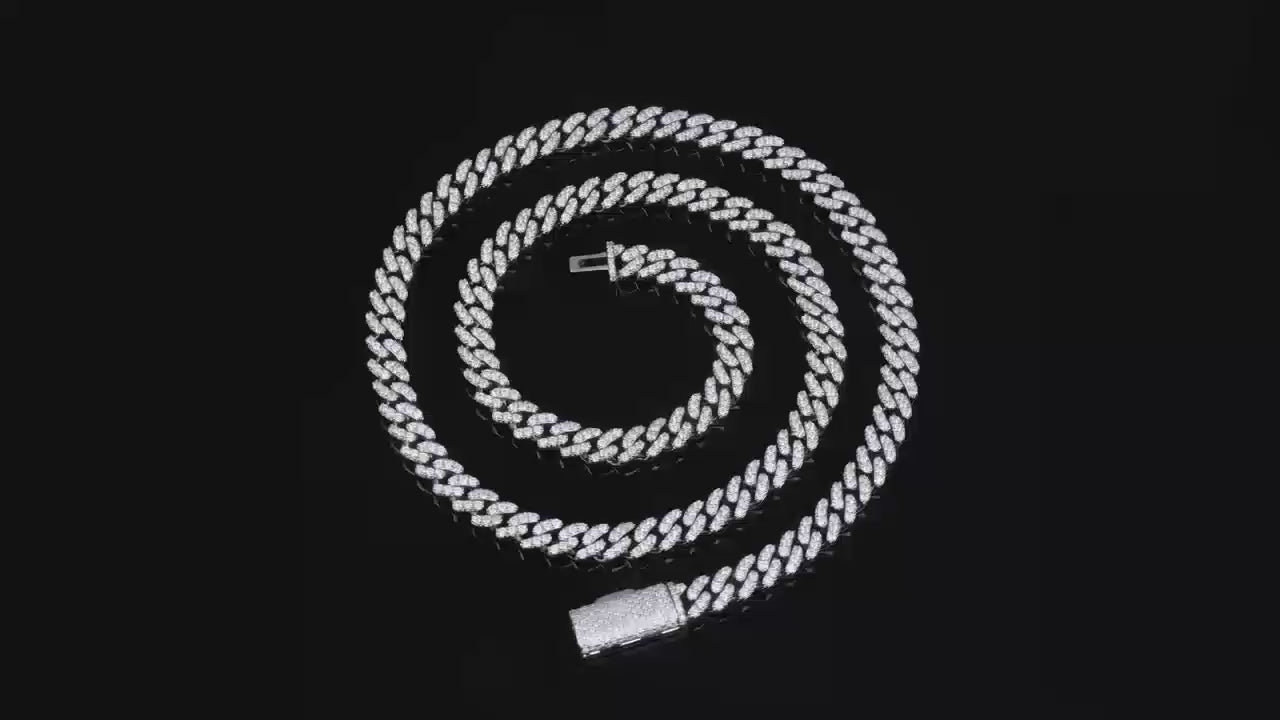 925 Silver moissanite Cuban link 6.0mm
