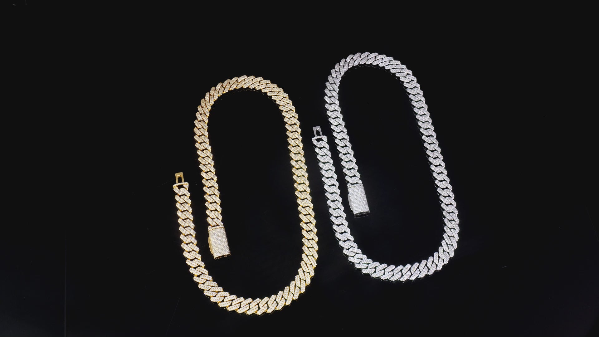 925 Silver moissanite Cuban link 12.0mm 2row Square