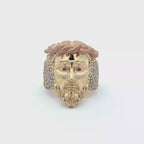 Yellow Gold Jesus Ring 10Kt