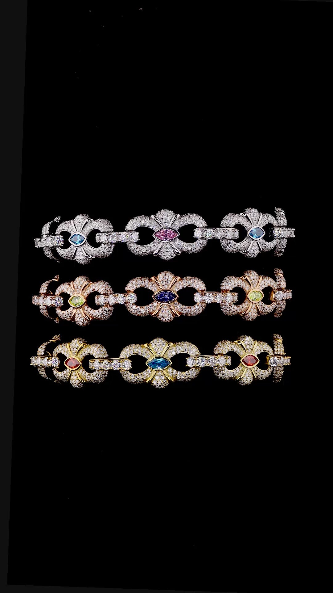 Horizontal Marquise Bracelet White