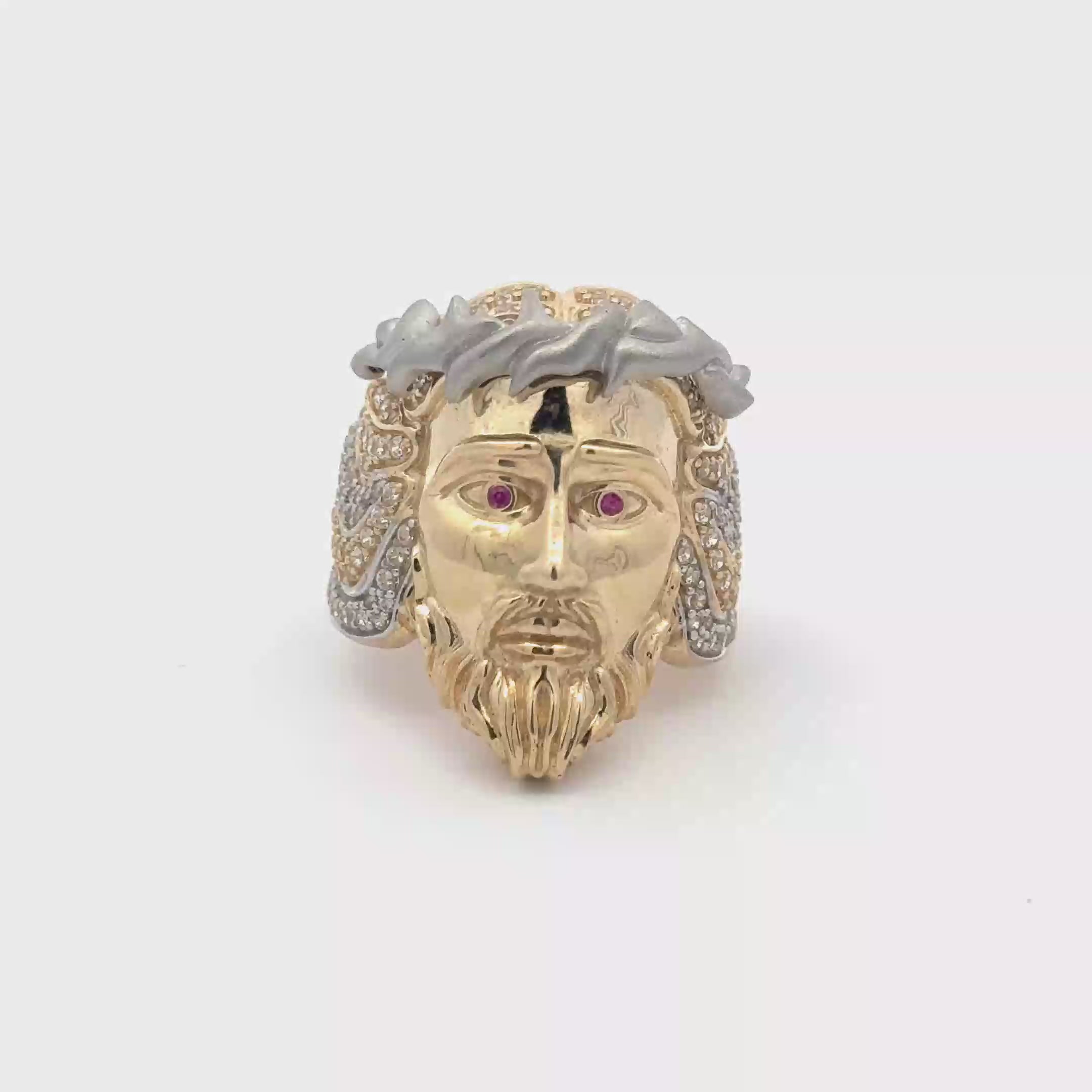 Yellow Gold Jesus Ring 10Kt