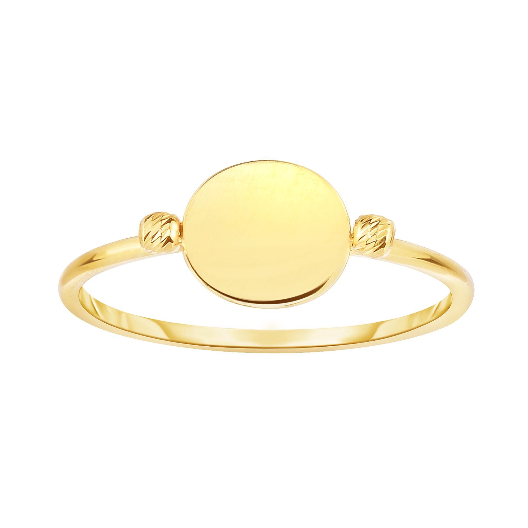 14K Gold Polished Disc Ring