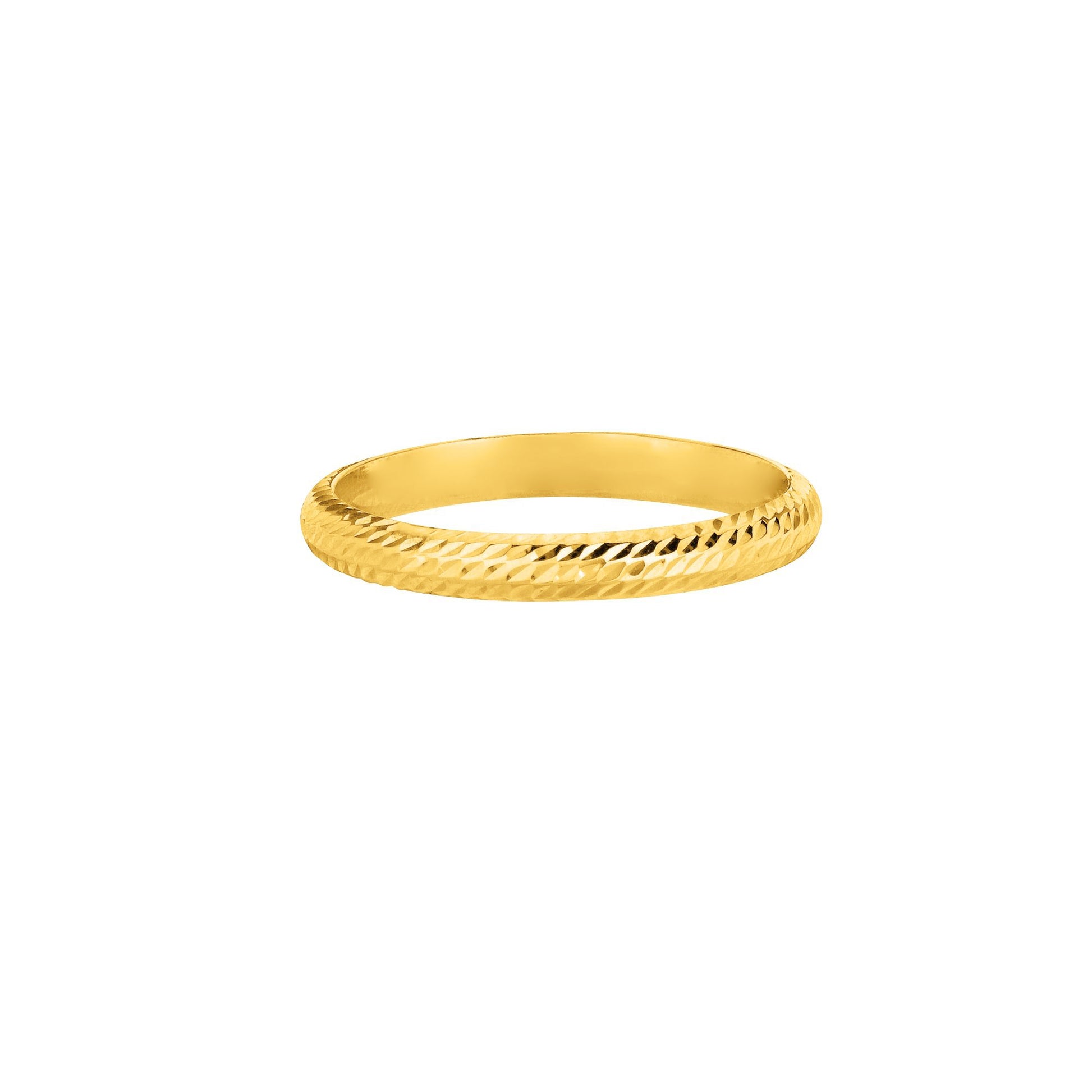 14K Gold Diamond Cut Wedding Band