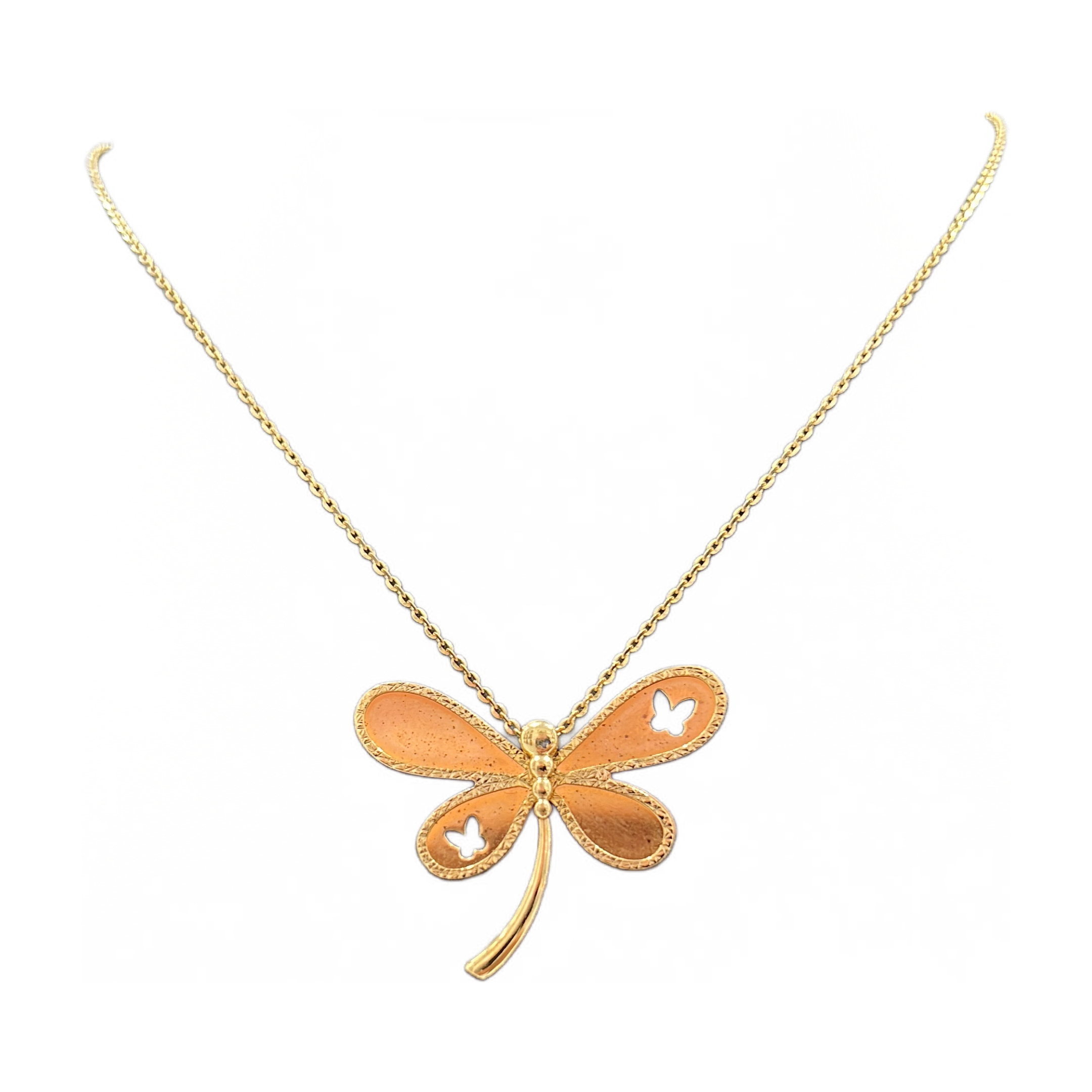 14kt Gold Dragonfly Women's Necklace