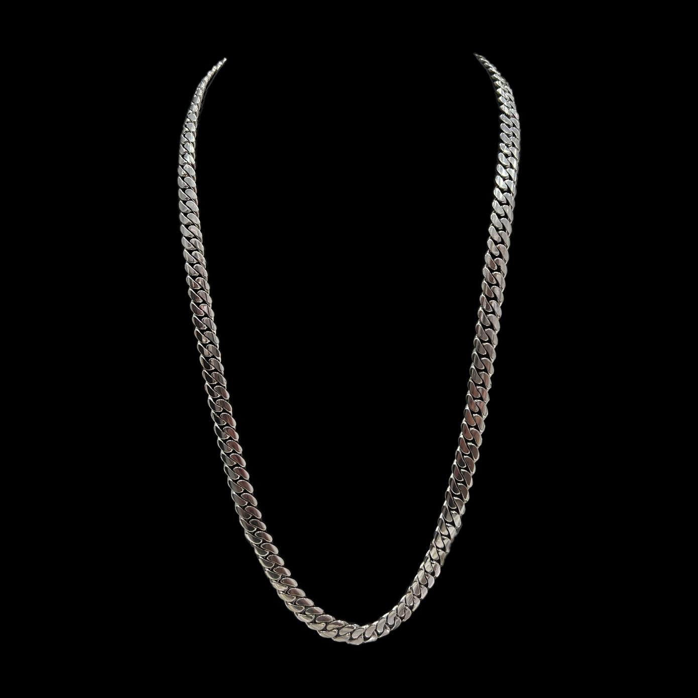 10kt White Gold Cuban Link Chain 9mm