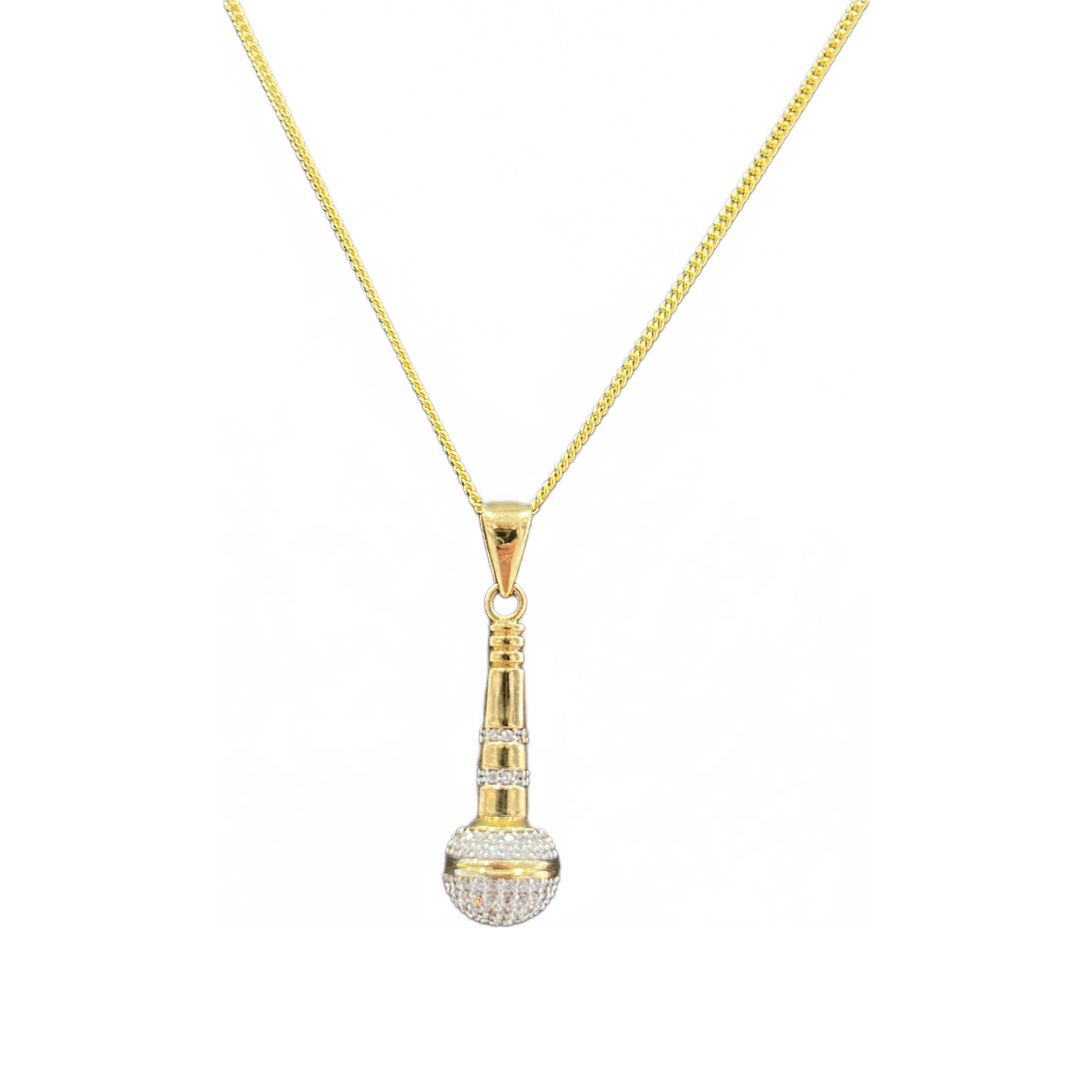 10KT Gold Microphone Pendant
